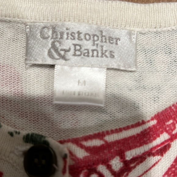 Christmas sweater size M , buttons up the front - Picture 3 of 4